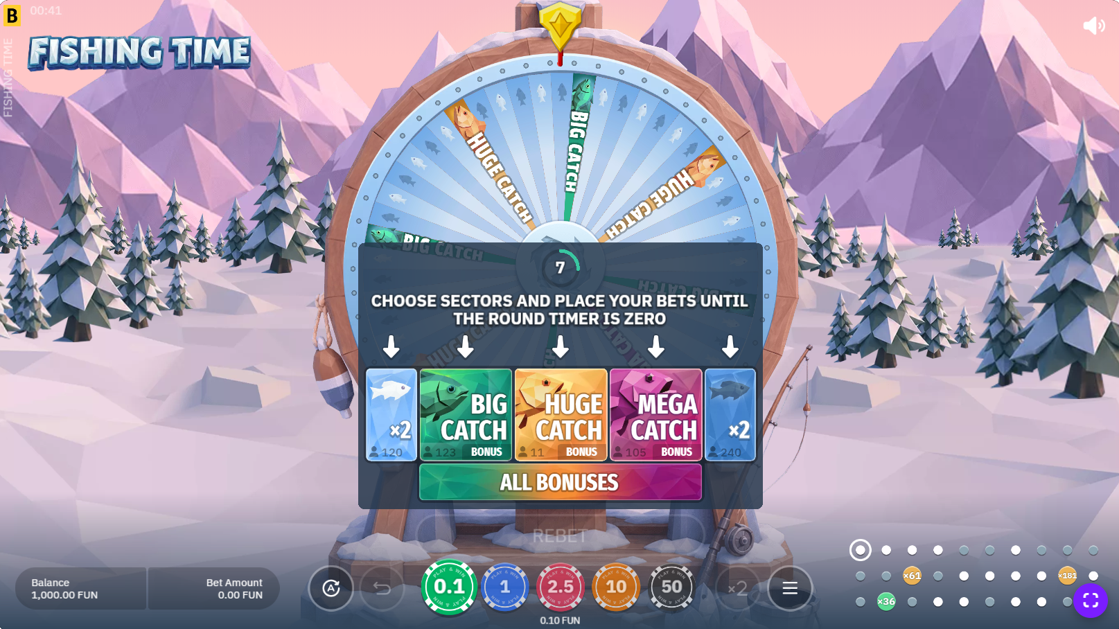 Fishing Time gameplay wheel